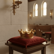 Queen Crown Candleholder Religious Statue (3 - Inch) Side Angle