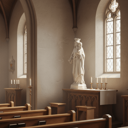 Queen of Heaven Mary with Jesus Statue (42 - Inch) Side Angle