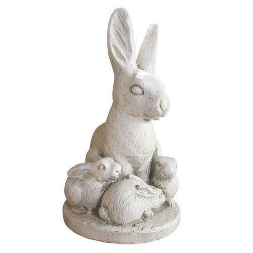 Rabbit and Bunnies Garden Statue (11-Inch)