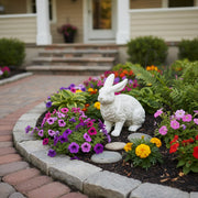 Rabbit Garden Statue (10 - Inch) Side Angle