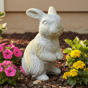 Rabbit Garden Statue (11 - Inch) Side Angle