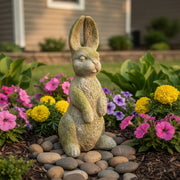 Rabbit Garden Statue (17.5 - Inch) Side Angle