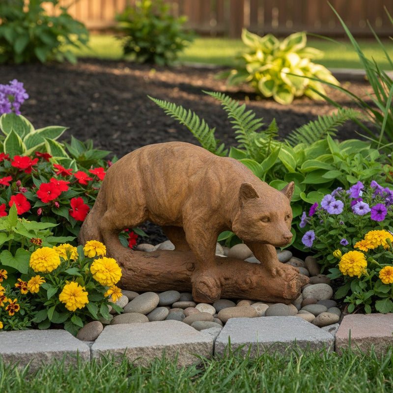 Raccoon Garden Statue (12 - Inch) Side Angle