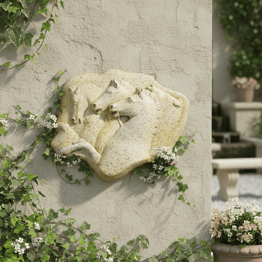 Rearing Horses Garden Statue (12-Inch)
