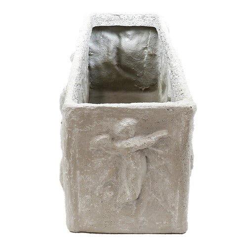 Rectangular Cherub Window Box Planter Outdoor Statue (12 - Inch)