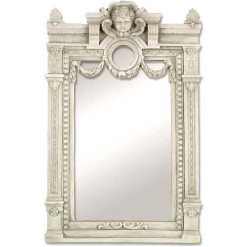 Rectangular Mirror With An Ornate Frame With Cherub Head (8-Inch)