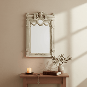 Rectangular Mirror With An Ornate Frame With Cherub Head (8-Inch)