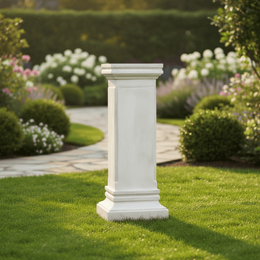 Rectangular Panel Ped Outdoor Statue (39 - Inch) Side Angle