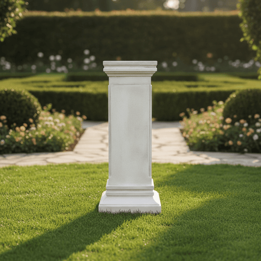 Rectangular Panel Ped Outdoor Statue (39 - Inch) Side Angle