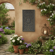 Renaissance Shield Panel Outdoor Statue (27 - Inch) Side Angle