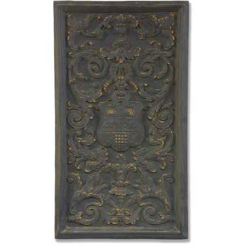Renaissance Shield Panel Outdoor Statue (27 - Inch) Side View