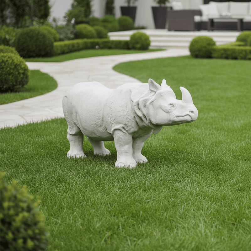 Rhino Garden Statue (46 - Inch) Side Angle