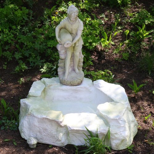 Rocky Pond Garden Statue (Small) (9 - Inch) Side View