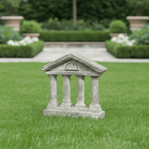 Roman Four Column Outdoor Statue (10 - Inch) Side Angle