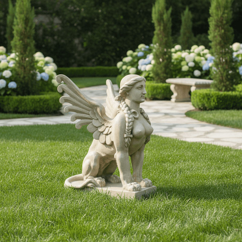 Roman Sphinx Statue (47 - Inch) Side Angle