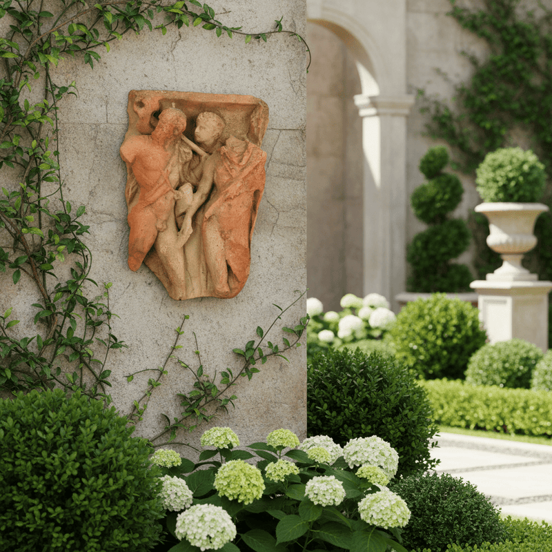 Roman Warrior Fragment Outdoor Statue (15 - Inch) Side Angle