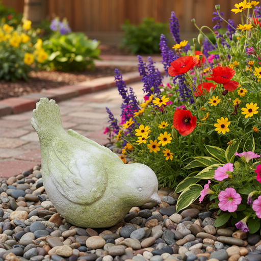 Roof Bird Garden Statue (9 - Inch) Side Angle