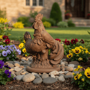 Rooster Garden Statue (21 - Inch) Side Angle