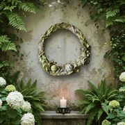 Rose Wreath Outdoor Plaque (31.1 - Inch) Side Angle