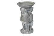 Round Cherub Candleholder Outdoor Statue (12 - Inch) Side View