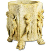 Round planter with Dancing Cherubs Outdoor Statue (18 - Inch)