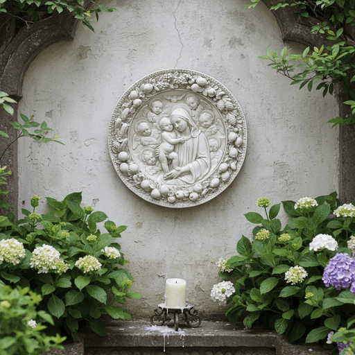 Roundel Religious Statue (29 - Inch) Side Angle