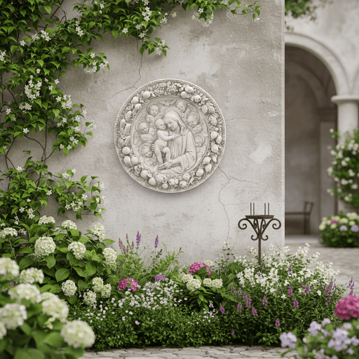Roundel Religious Statue (29 - Inch) Side Angle