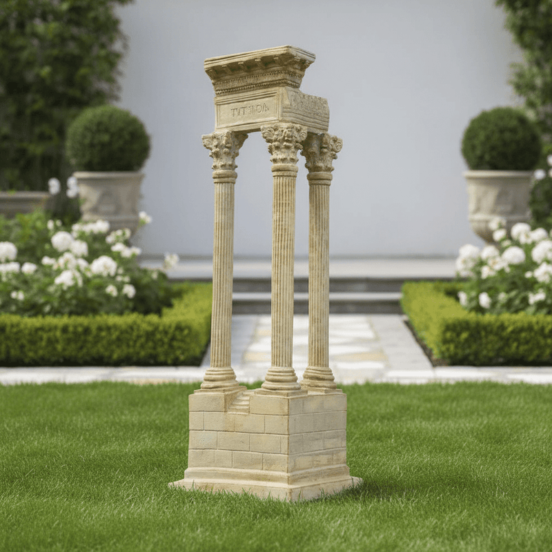 Ruin Column Outdoor Statue (25 - Inch) Side Angle