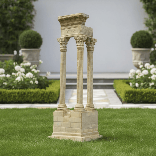 Ruin Column Outdoor Statue (25 - Inch) Side Angle