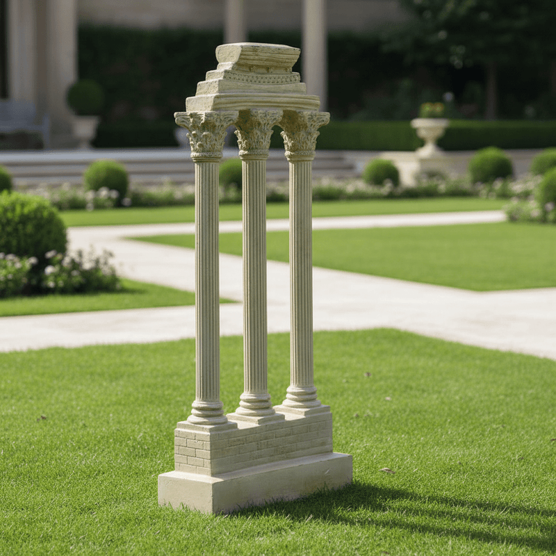 Ruin Column Outdoor Statue (25 - Inch) Side Angle