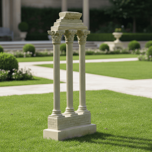 Ruin Column Outdoor Statue (25 - Inch) Side Angle