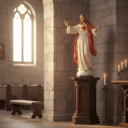 Sacred Heart of Jesus Blessing Statue (48 - Inch) Side Angle
