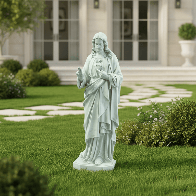 Sacred Heart of Jesus Hand Raised Statue (52-Inch)