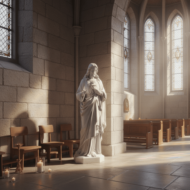 Sacred Heart of Jesus Hand Raised Statue (52-Inch)