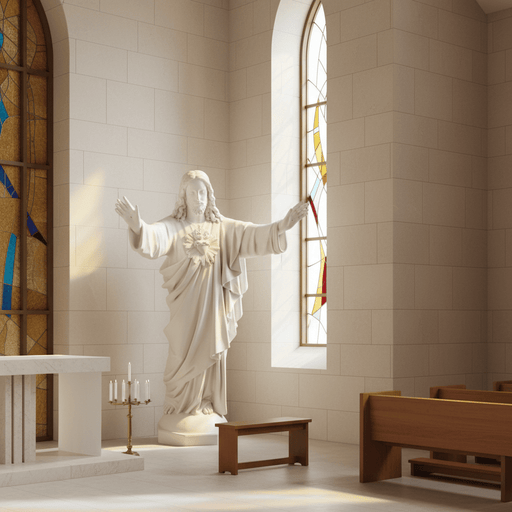 Sacred Heart of Jesus Hands Raised Statue (60-Inch)