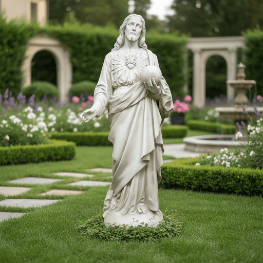 Sacred Heart of Jesus Religious Statue (62 - Inch) Side Angle