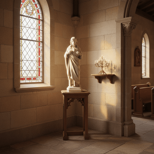 Sacred Heart of Jesus Statue (16 - Inch) Side Angle