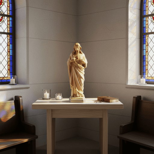 Sacred Heart of Jesus Statue (16 - Inch) Side Angle