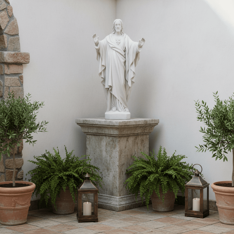 Sacred Heart of Jesus Statue (26 - Inch) Side Angle