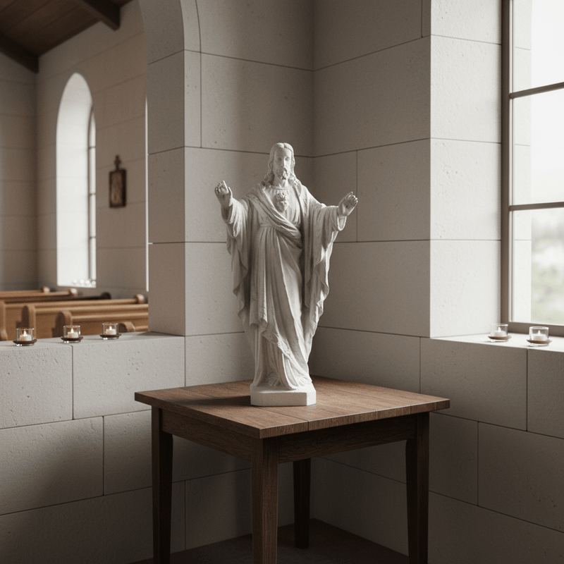 Sacred Heart of Jesus Statue (26 - Inch) Side Angle