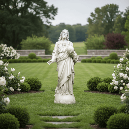 Sacred Heart To The World Statue (62 - Inch) Side Angle