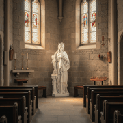 Saint Barbara Religious Statue (43 - Inch) Side Angle