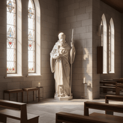 Saint Benedict Religious Statue (68 - Inch) Side Angle