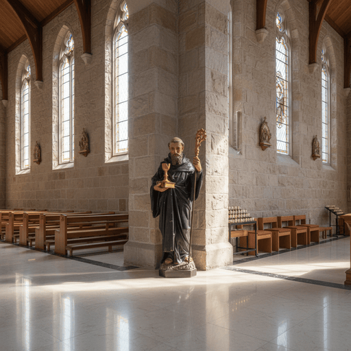 Saint Benedict Religious Statue (68 - Inch) Side Angle