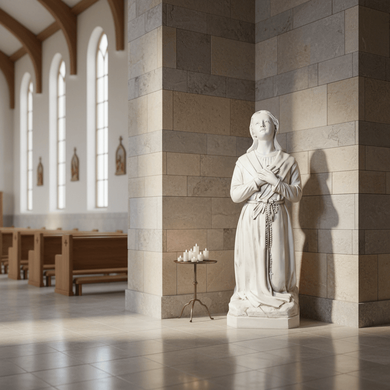 Saint Bernadette Religious Statue (43 - Inch) Side Angle