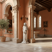 Saint Fiacre Religious Statue (44 - Inch) Side Angle