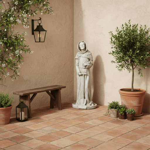 Saint Fiacre Statue (44 - Inch) Side Angle