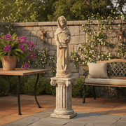 Saint Fiacre Statue on Rock Base (25-Inch)