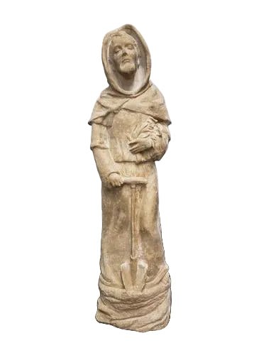 Saint Fiacre Statue on Rock Base (25-Inch)