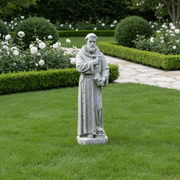 Saint Francis Holding Cross Statue (38 - Inch) Side Angle